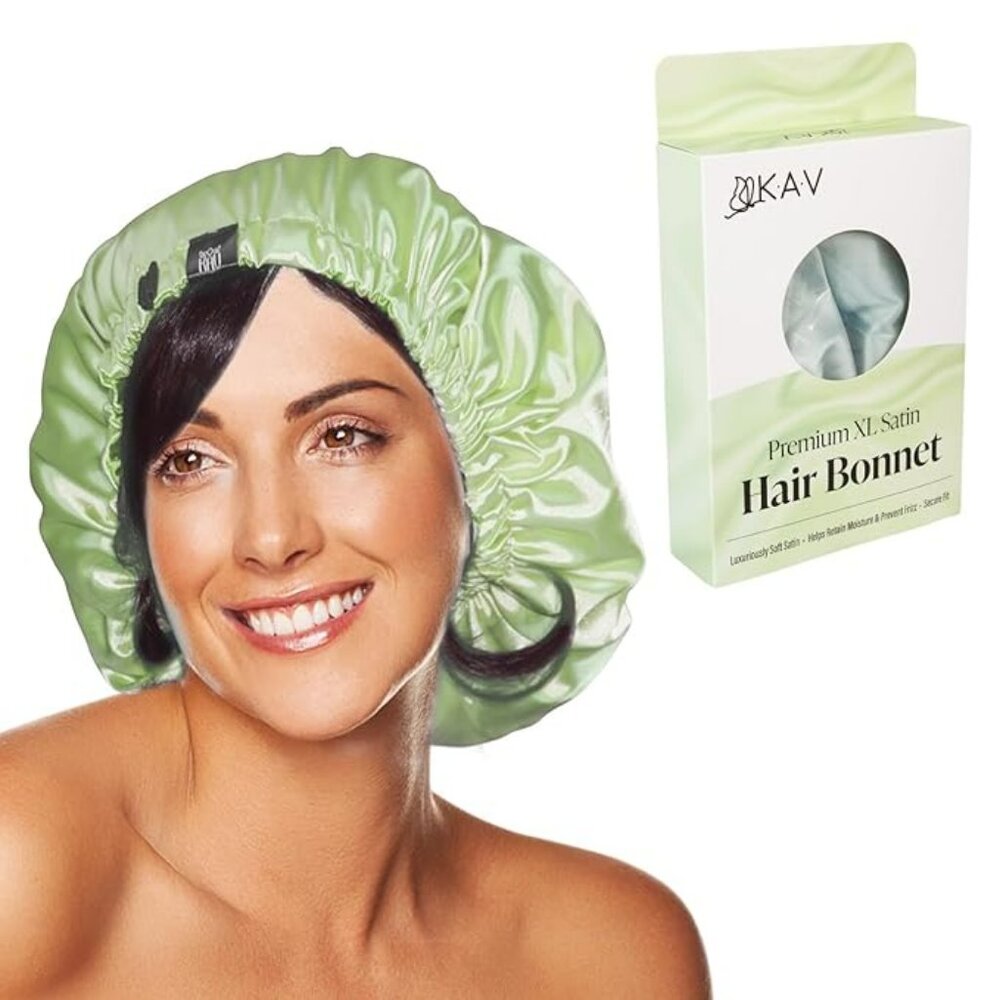 KAV Satin hair Bonnet for all Hair Types (Satin) Bonnets for women - Green